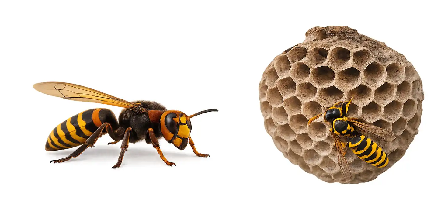 アシナガバチと巣