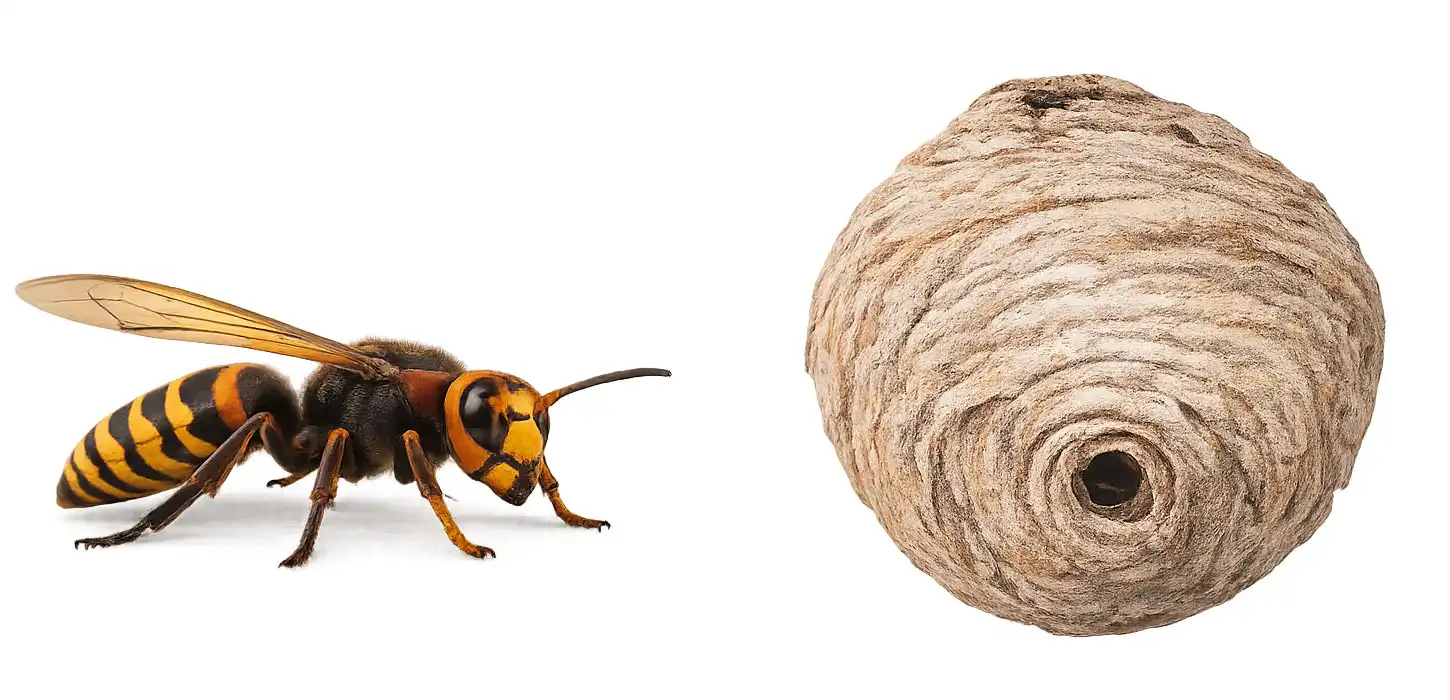 スズメバチと巣